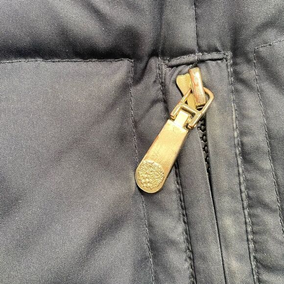 Vince Camuto Womens Puffer Down Hooded Coat Navy Blue Double Zip Pockets - Picture 10 of 16